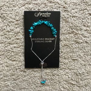 Sterling Silver Bracelet with Turquiose Accent